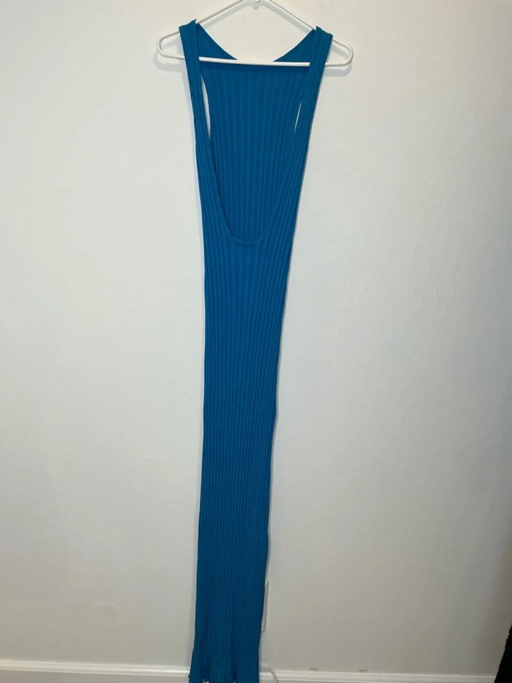 Simon Miller Draco Blue Ribbed Backless Maxi Dress Form Fitting Casual Small - Picture 7 of 11